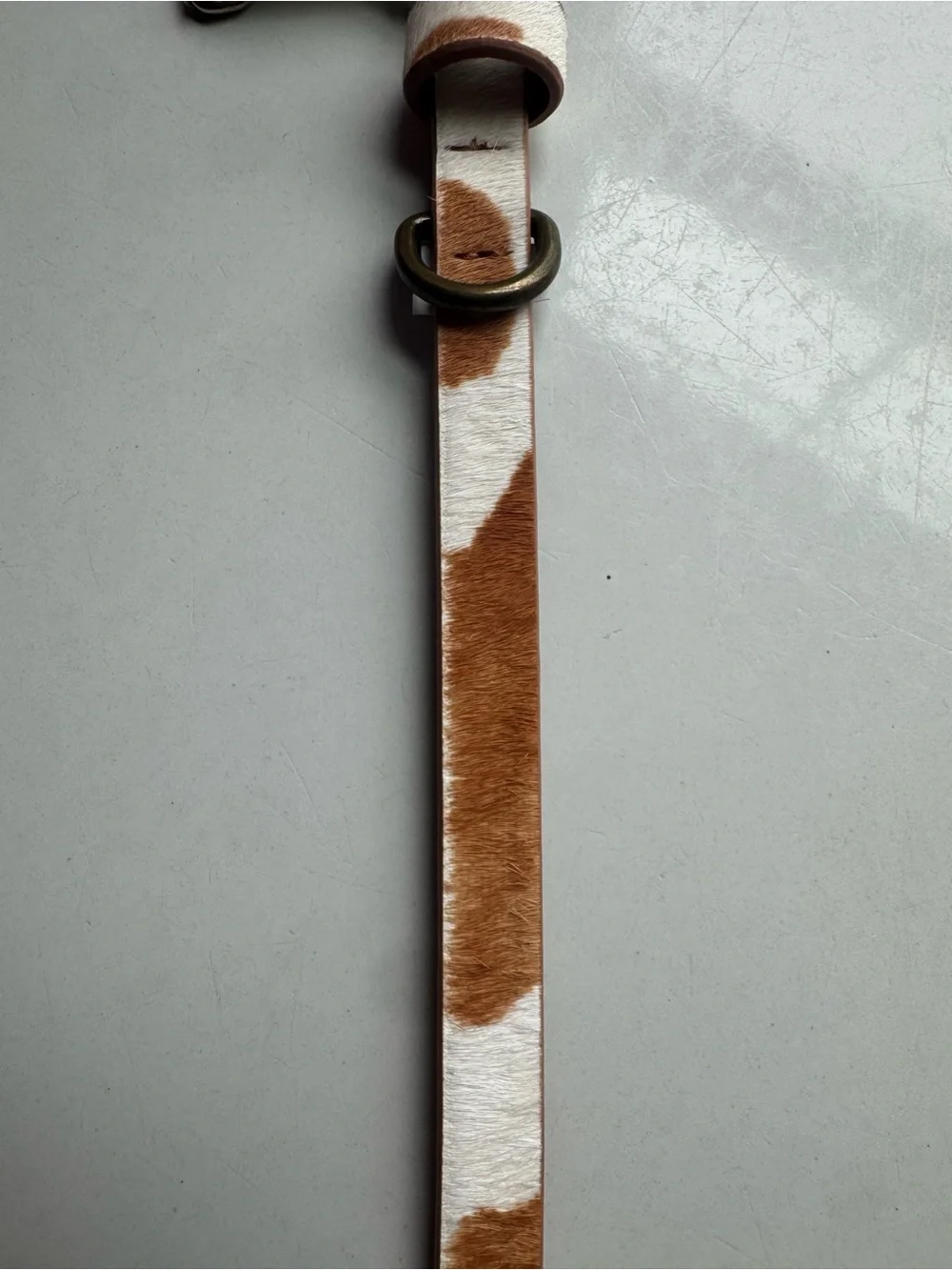 American Eagle cow print hair on hide skinny belt size large